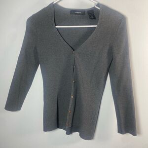 Express Charcoal Button-Up Cardigan